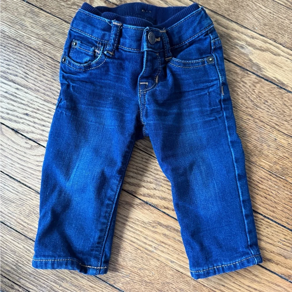 Gap Jeans with Plaid Cuff - Size 3-6 Months